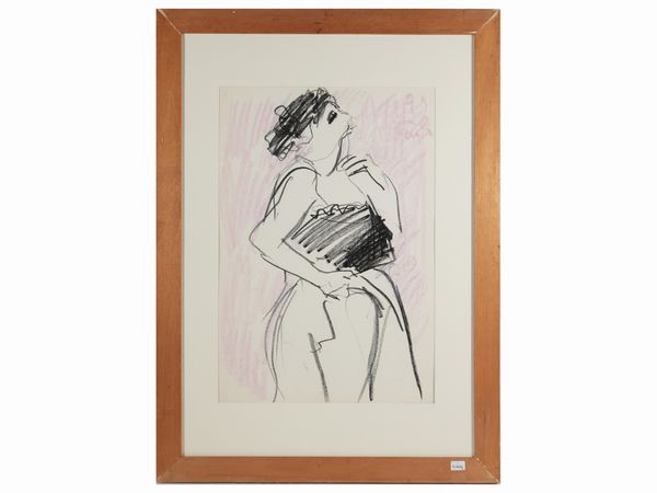 Bruno Paoli : Composizione con fiori 1973 - Figura femminile 1979  - Asta Arte Moderna e Contemporanea - Associazione Nazionale - Case d'Asta italiane