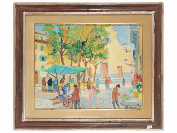 Rodolfo Marma : Piazza Santo Spirito 1979  - Asta Arte Moderna e Contemporanea - Associazione Nazionale - Case d'Asta italiane