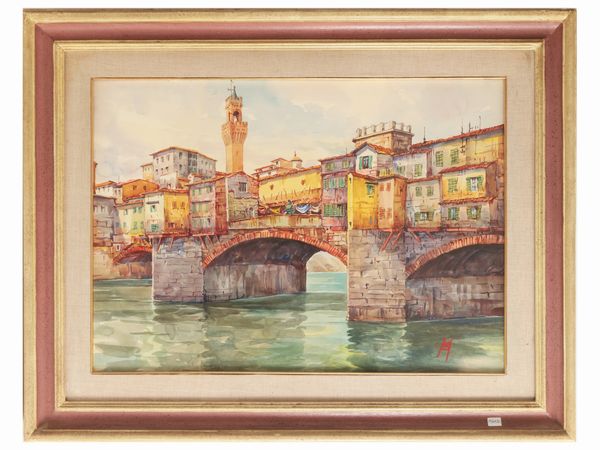 Michele Ortino : Ponte Vecchio  - Asta Arte Moderna e Contemporanea - Associazione Nazionale - Case d'Asta italiane