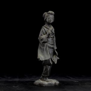 Figura di fanciulla in bronzo, Giappone, periodo Meii (1868-1912)  - Asta Arte orientale  - Associazione Nazionale - Case d'Asta italiane