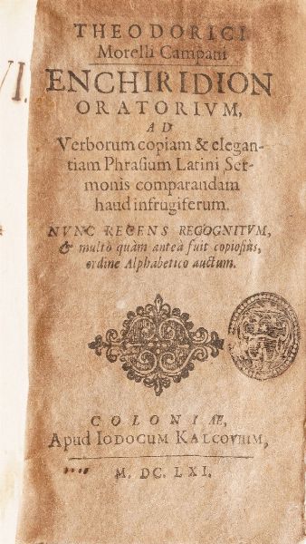 Christophori Helvici e Professoris Giessensis olim. ex Erasmo da Roterodamo, Ludovico Vive Familiaria Colloquia opera... 1645  - Asta Libri Antichi - Associazione Nazionale - Case d'Asta italiane