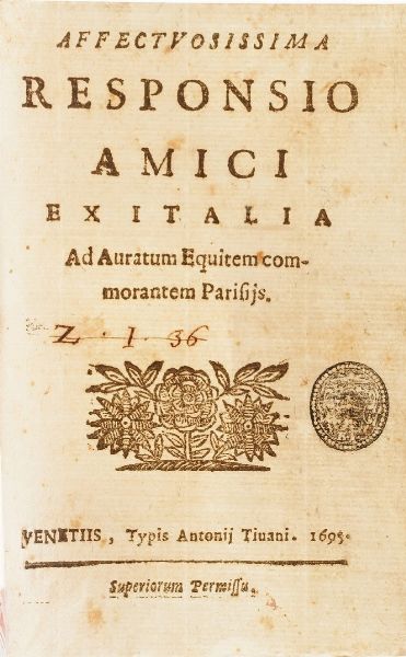 Raccolta di volumi miscellanei dal XVI al XVIII sec. (Con ex libris silografico)  - Asta Libri Antichi - Associazione Nazionale - Case d'Asta italiane