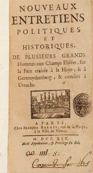 George de Backer Nouvelle logique courte et facile... Bruxelles 1704  - Asta Libri Antichi - Associazione Nazionale - Case d'Asta italiane