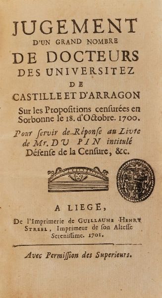 George de Backer Nouvelle logique courte et facile... Bruxelles 1704  - Asta Libri Antichi - Associazione Nazionale - Case d'Asta italiane