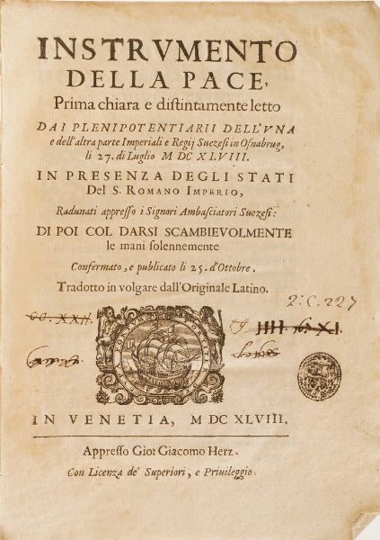 Gio Domenico Ottonelli Risposta al Quesito che male sia landare conversazione in casa di una persona poco modesta...Firenze 1645  - Asta Libri Antichi - Associazione Nazionale - Case d'Asta italiane