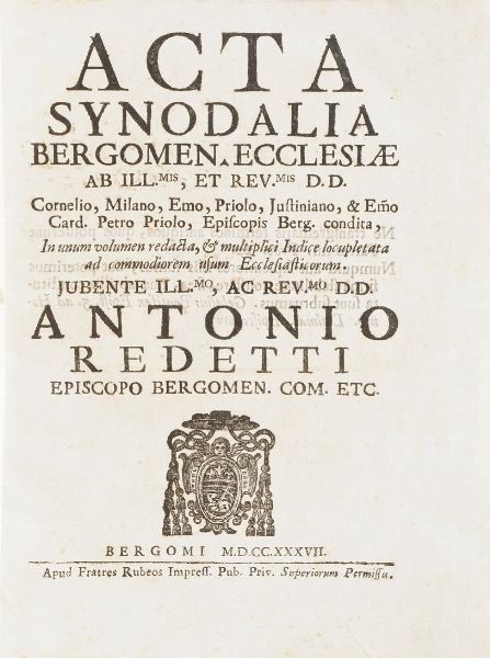 Bergamo-Edizioni di interesse bergamasco 15 opere di interesse bergamasco o stampate a Bergamo  - Asta Libri Antichi - Associazione Nazionale - Case d'Asta italiane