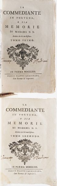 Chiari Pietro. Storia di Luigi Mandrino celebre contrabbandiere di Francia, Venezia, Fenziana, 1758.  - Asta Libri Antichi - Associazione Nazionale - Case d'Asta italiane