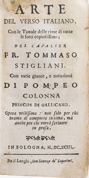 Sgualdi Vincenzo Repubblica di Lesbo ovvero della ragione di stato...Bologna,Heredi del Benacci, 1646  - Asta Libri Antichi - Associazione Nazionale - Case d'Asta italiane