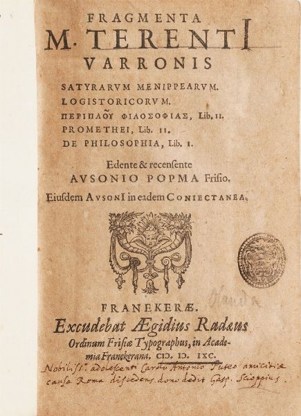 Petri halloix et Societate Iesu Anthologia poetica graeco latina... Leuven 1617  - Asta Libri Antichi - Associazione Nazionale - Case d'Asta italiane