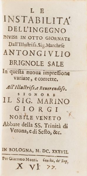 Ferrante Guisone La divina settimana... Venezia, 1601  - Asta Libri Antichi - Associazione Nazionale - Case d'Asta italiane