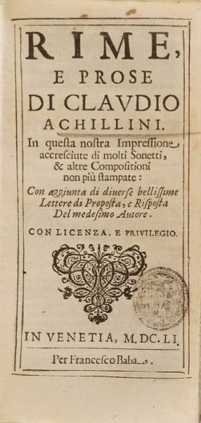 Raccolta di volumi miscellanei del XVII sec.(Con ex libris silografico)  - Asta Libri Antichi - Associazione Nazionale - Case d'Asta italiane