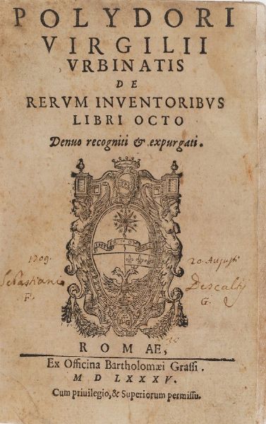 Sebastiano Serlio De Architectura libri quinque... Venezia, Francesco de Francischi senese e Giovanni Chriger, 1569  - Asta Libri Antichi - Associazione Nazionale - Case d'Asta italiane