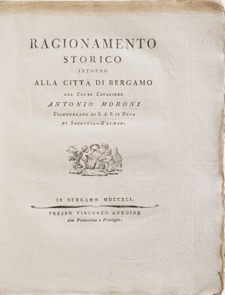 Bergamo-Edizioni di interesse bergamasco 8 opere di interesse bergamasco o stampate a Bergamo  - Asta Libri Antichi - Associazione Nazionale - Case d'Asta italiane