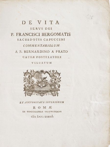 Bergamo-Edizioni di interesse bergamasco 8 opere di interesse bergamasco o stampate a Bergamo  - Asta Libri Antichi - Associazione Nazionale - Case d'Asta italiane