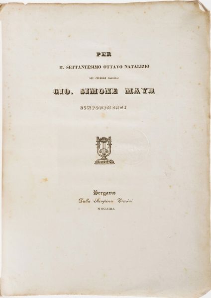 Bergamo-Edizioni di interesse bergamasco 8 opere di interesse bergamasco o stampate a Bergamo  - Asta Libri Antichi - Associazione Nazionale - Case d'Asta italiane