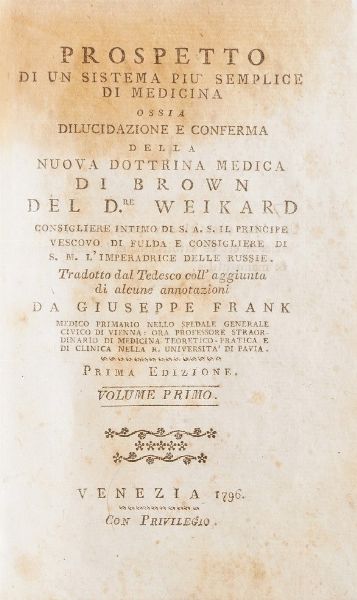 Piens Francesco Tractatus De Febribus in genere et specie...Genevae, Apud Samuelem de Tournes, 1689  - Asta Libri Antichi - Associazione Nazionale - Case d'Asta italiane