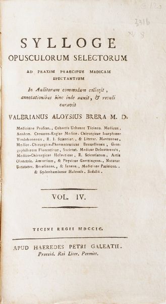 Piens Francesco Tractatus De Febribus in genere et specie...Genevae, Apud Samuelem de Tournes, 1689  - Asta Libri Antichi - Associazione Nazionale - Case d'Asta italiane