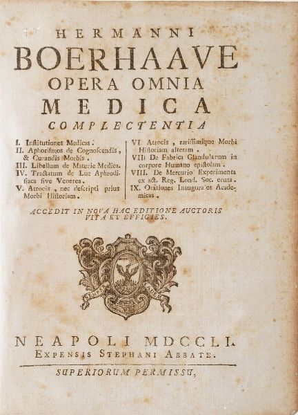 Piens Francesco Tractatus De Febribus in genere et specie...Genevae, Apud Samuelem de Tournes, 1689  - Asta Libri Antichi - Associazione Nazionale - Case d'Asta italiane