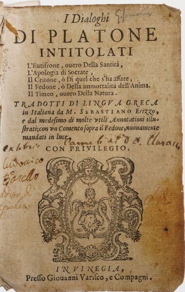 Publio Ovidio Nasone. Le Metamorfosi.. ridotte da Gi Andrea dell'Anguillara in ottava rima...Venezia, Conzani, 1677.  - Asta Libri Antichi - Associazione Nazionale - Case d'Asta italiane