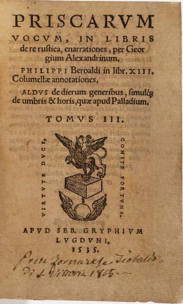 Publio Ovidio Nasone. Le Metamorfosi.. ridotte da Gi Andrea dell'Anguillara in ottava rima...Venezia, Conzani, 1677.  - Asta Libri Antichi - Associazione Nazionale - Case d'Asta italiane