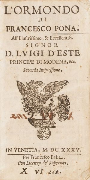 Cesare Caporali Opere poetiche... Perugia, 1642  - Asta Libri Antichi - Associazione Nazionale - Case d'Asta italiane