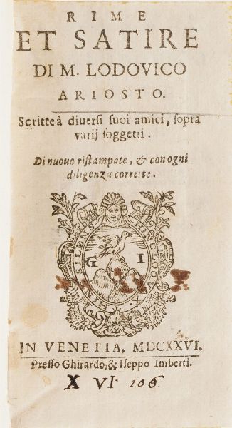 Cesare Caporali Opere poetiche... Perugia, 1642  - Asta Libri Antichi - Associazione Nazionale - Case d'Asta italiane