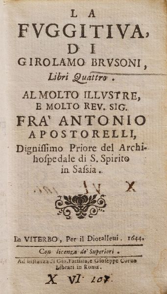 Cesare Caporali Opere poetiche... Perugia, 1642  - Asta Libri Antichi - Associazione Nazionale - Case d'Asta italiane