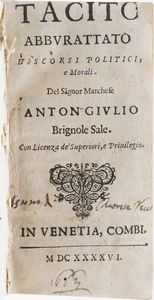 Sperone Speroni. Dialoghi, Venezia 1546.  - Asta Libri Antichi - Associazione Nazionale - Case d'Asta italiane