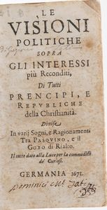 Sgualdi Vincenzo Repubblica di Lesbo ovvero della ragione di stato...Bologna,Heredi del Benacci, 1646  - Asta Libri Antichi - Associazione Nazionale - Case d'Asta italiane