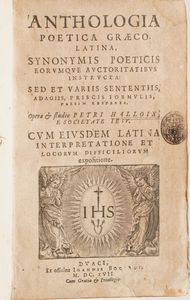 Petri halloix et Societate Iesu Anthologia poetica graeco latina... Leuven 1617  - Asta Libri Antichi - Associazione Nazionale - Case d'Asta italiane