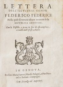 DAgostino Giustiniani. Castigatissimi Annali. Genova, Bellono 1537.  - Asta Libri Antichi - Associazione Nazionale - Case d'Asta italiane