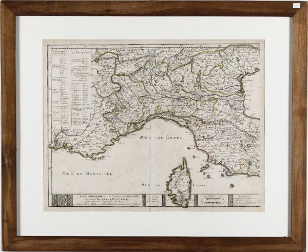 Pierre Du Val. La Lombardie ou sont les estats aux environs su Po, avec ceux de Genes et de Toscane... Par P. Du Val, 1676.  - Asta Stampe, Vedute e Carte Geografiche - Associazione Nazionale - Case d'Asta italiane