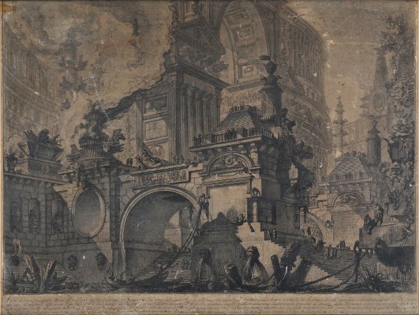 Giovanni Battista Piranesi (1720-1778) Parte di ampio magnifico Porto all'uso degli antichi Romani... Roma,1743-1745  - Asta Stampe, Vedute e Carte Geografiche - Associazione Nazionale - Case d'Asta italiane