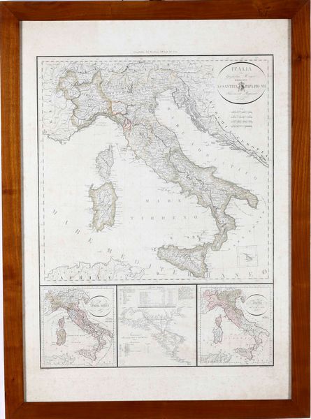 Francesco Valenti Italia di Guglielmo Mayer dedicata a S. Santit papa Pio VII, Roma 1816  - Asta Stampe, Vedute e Carte Geografiche - Associazione Nazionale - Case d'Asta italiane