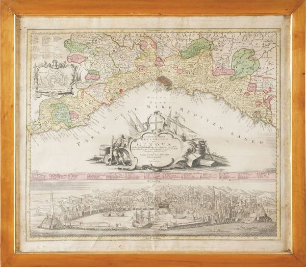 Lotter Tobia Cunrado Lo stato della repubblica di Genova... Augusta, secolo XVIII  - Asta Stampe, Vedute e Carte Geografiche - Associazione Nazionale - Case d'Asta italiane