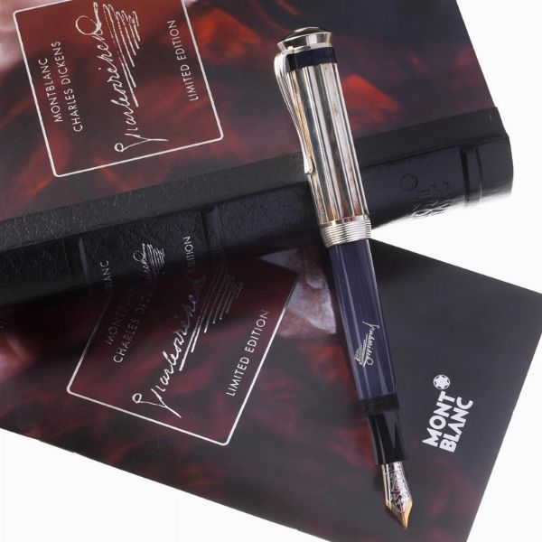 MONTBLANC : MONTBLANC "CHARLES DICKENS" PENNA STILOGRAFICA SERIE SCRITTORI EDIZIONE LIMITATA N. 14374/18000, ANNO 2001  - Asta OROLOGI E PENNE - Associazione Nazionale - Case d'Asta italiane