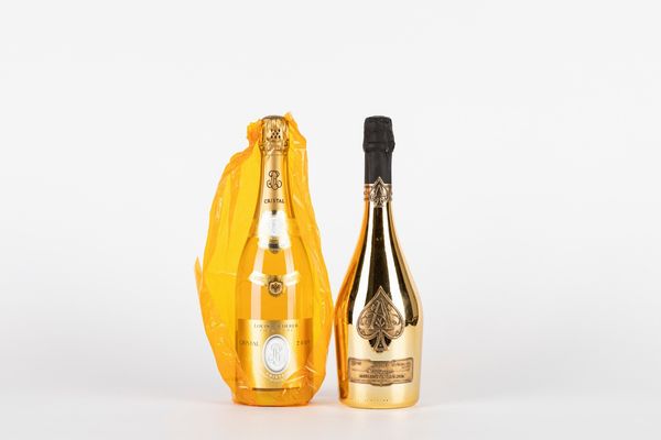 FRANCIA : Armand De Brignac Gold Brut (1 BT)<br>Cristal 2009 (1 BT)  - Asta Vini e Distillati - Associazione Nazionale - Case d'Asta italiane