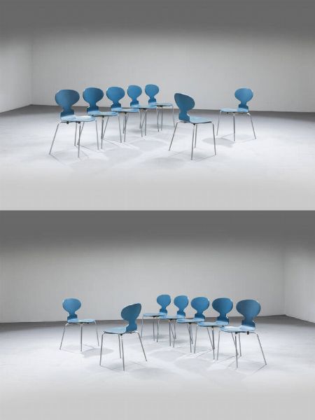 ARNE JACOBSEN : Set di quattordici sedie mod. Myran  - Asta Design - Associazione Nazionale - Case d'Asta italiane