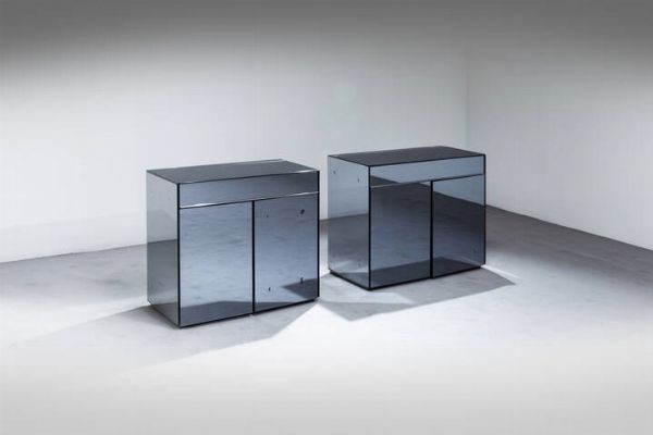 NANDA VIGO Milano 1936-2000 : Coppia di mobili bar serie Top  - Asta Design - Associazione Nazionale - Case d'Asta italiane