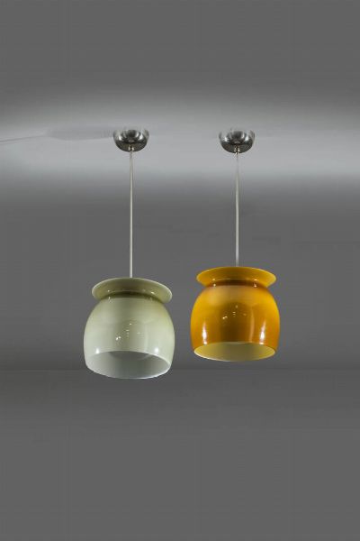 FRANCO ALBINI : Coppia di lampade a sospensione mod. 4023  - Asta Design - Associazione Nazionale - Case d'Asta italiane