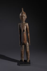 Mossi - Burkina Faso - Nello stile di Scultura antropomorfa femminile in legno a patina  marrone