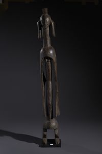 Mumuye - Nigeria/Camerun - Nello stile di Grande scultura antropomorfa stilizzata  in legno a patina scura