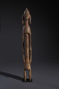Mumuye - Nigeria/Camerun - Nello stile di Grande scultura antropomorfa in legno duro a patina marrone naturale