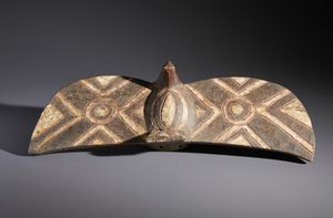 Bwa - Mali/Burkina Faso - Nello stile di Maschera a casco a forma di uccello o farfalla in legno e pigmenti