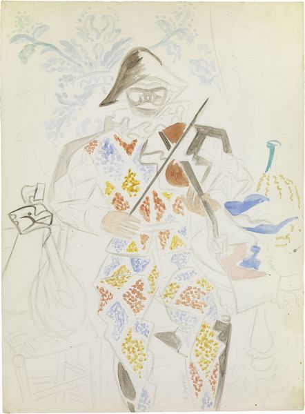 Gino Severini : Arlecchino col violino  - Asta PARADE V - Arte Contemporanea - Associazione Nazionale - Case d'Asta italiane