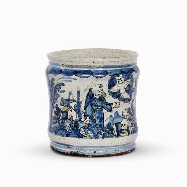 ALBARELLO, CERRETO SANNITA, SECOLO XVIII  - Asta UNA COLLEZIONE DI VASI DA FARMACIA IN MAIOLICA - Associazione Nazionale - Case d'Asta italiane