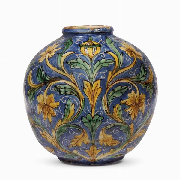 BOMBOLA, CALTAGIRONE, SECOLO XIX  - Asta UNA COLLEZIONE DI VASI DA FARMACIA IN MAIOLICA - Associazione Nazionale - Case d'Asta italiane