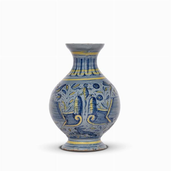 FIASCA, FAENZA, SECOLO XVII  - Asta UNA COLLEZIONE DI VASI DA FARMACIA IN MAIOLICA - Associazione Nazionale - Case d'Asta italiane