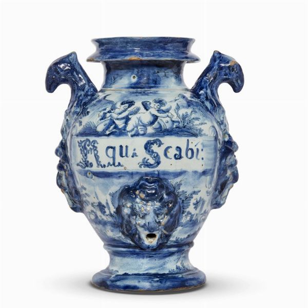 STAGNONE, SAVONA O ALBISOLA,   PRIMA MET SECOLO XVIII  - Asta UNA COLLEZIONE DI VASI DA FARMACIA IN MAIOLICA - Associazione Nazionale - Case d'Asta italiane