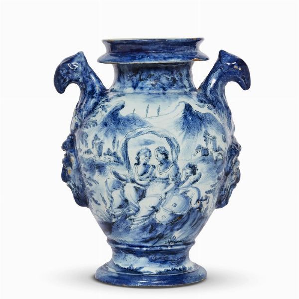 STAGNONE, SAVONA O ALBISOLA,   PRIMA MET SECOLO XVIII  - Asta UNA COLLEZIONE DI VASI DA FARMACIA IN MAIOLICA - Associazione Nazionale - Case d'Asta italiane